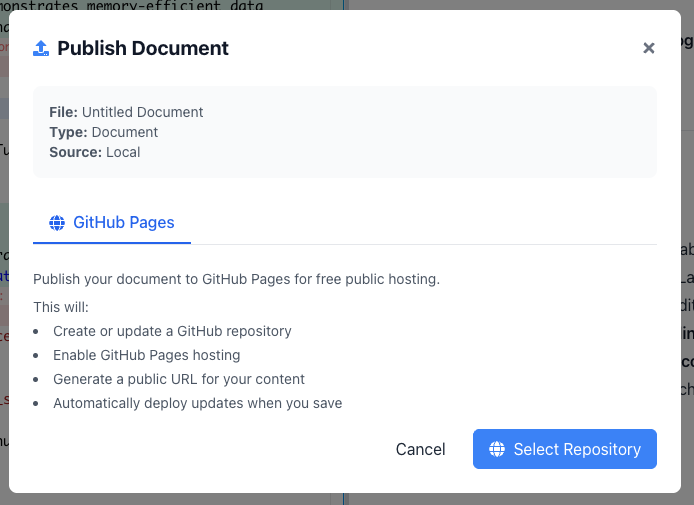 Publishing to different platforms
